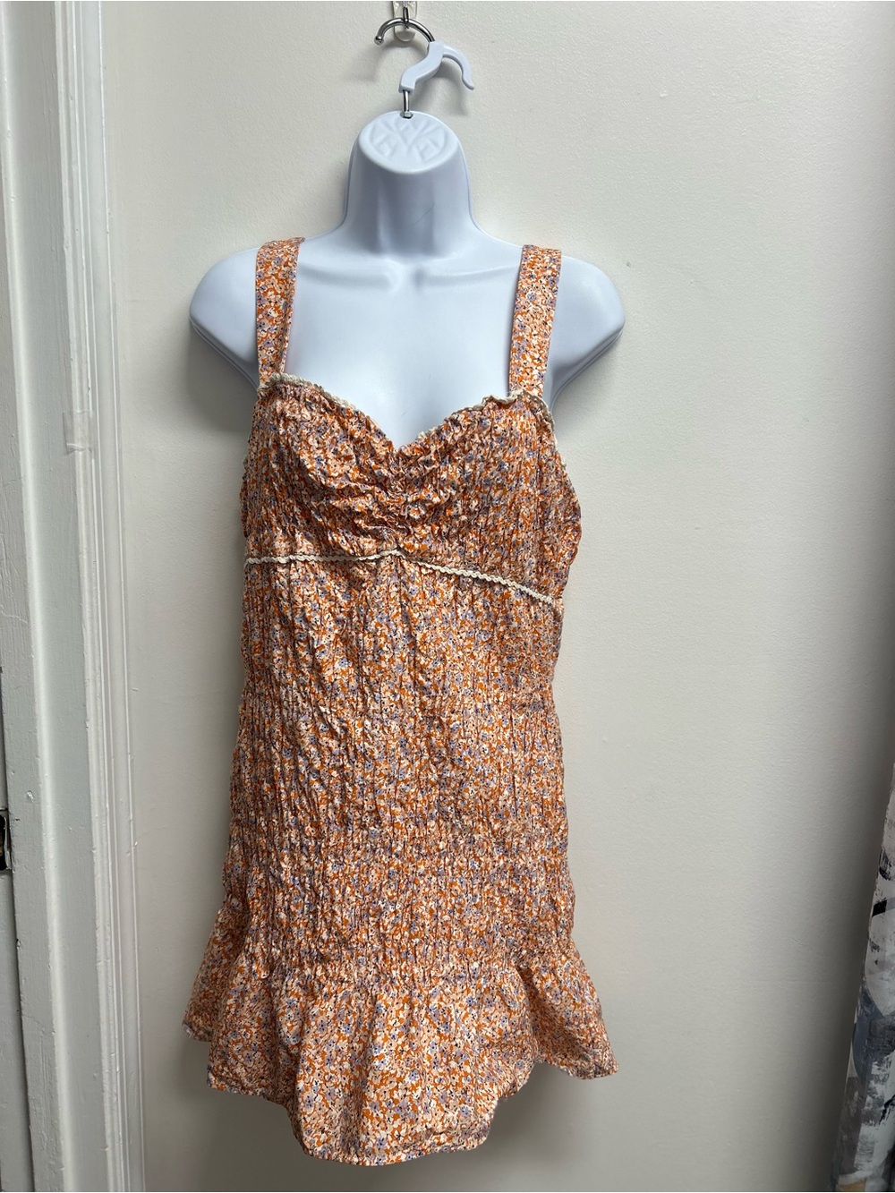 Zara ditzy floral romantic milkmaid dress with smocking and ruffled hem